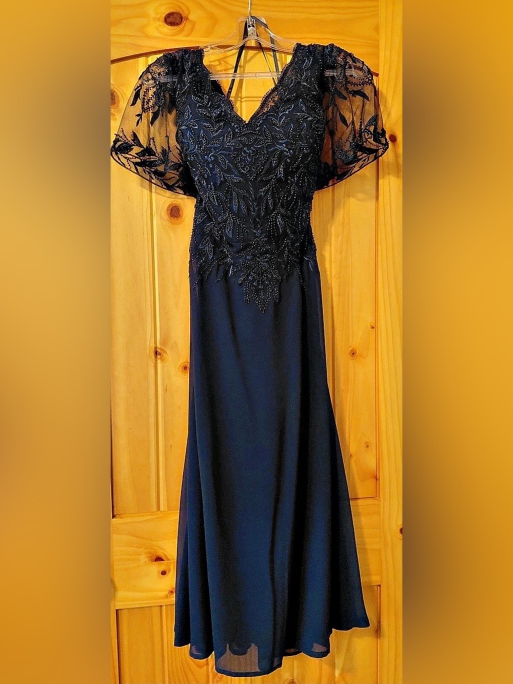 Avanti Designs Floral Lace Maxi Dress Size 12 Like New